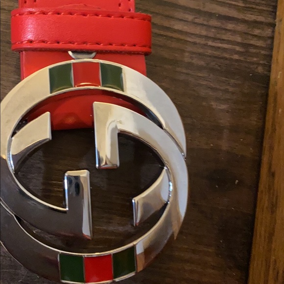 Red Gucci belt